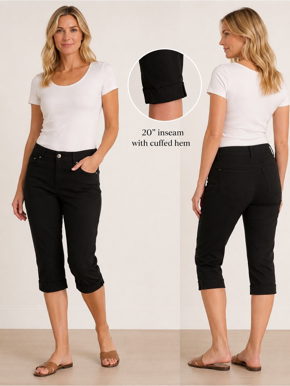 Zach and Rachel cropped capri pants with cuff